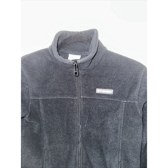 Columbia Black Fleece Full Zipper Jacket High Collar‎ Zip Size L - Picture 2 of 10